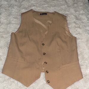 Tan Button-Up Vest